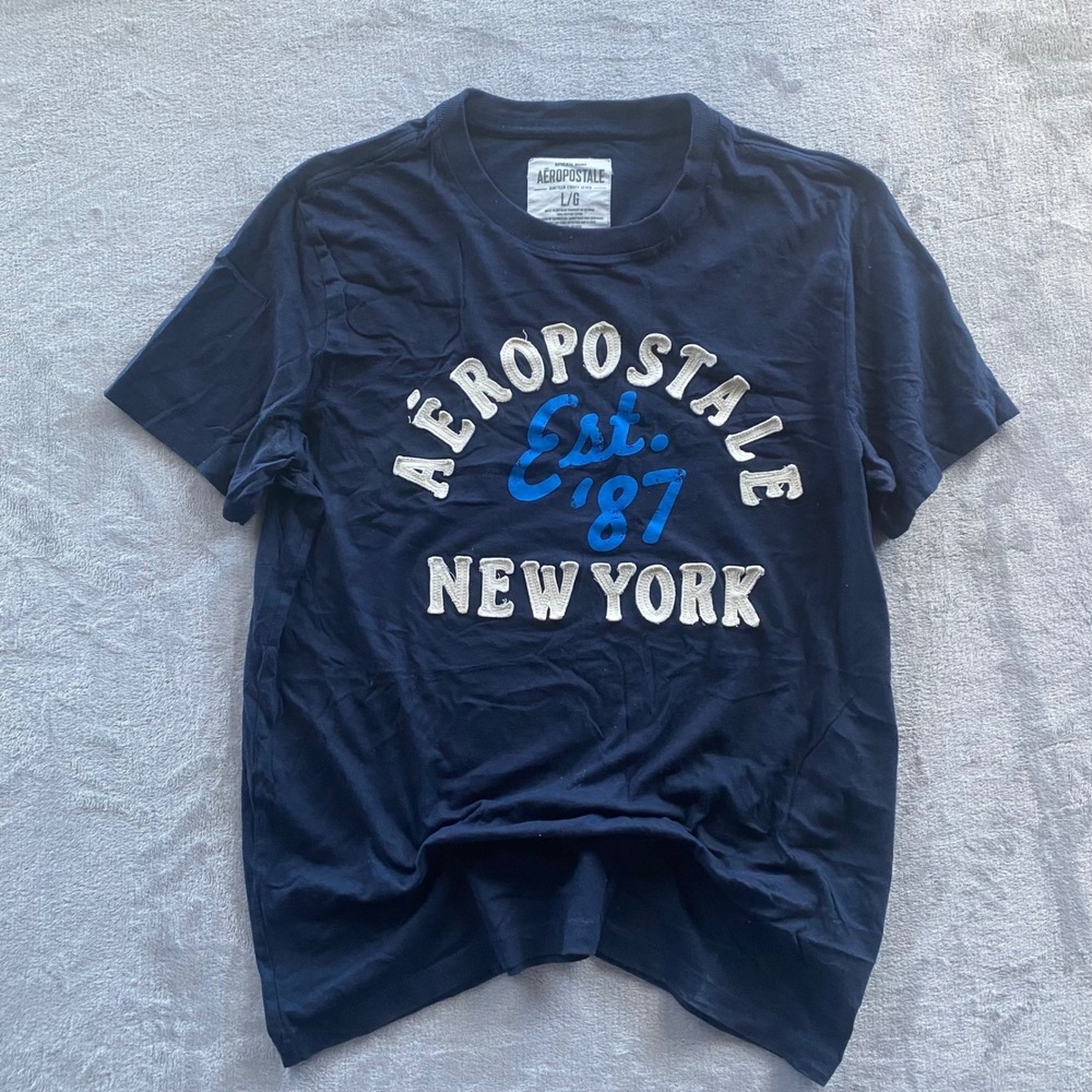 Aeropostale New York  Arch Logo Navy Graphic Tee New York Est 87  Large